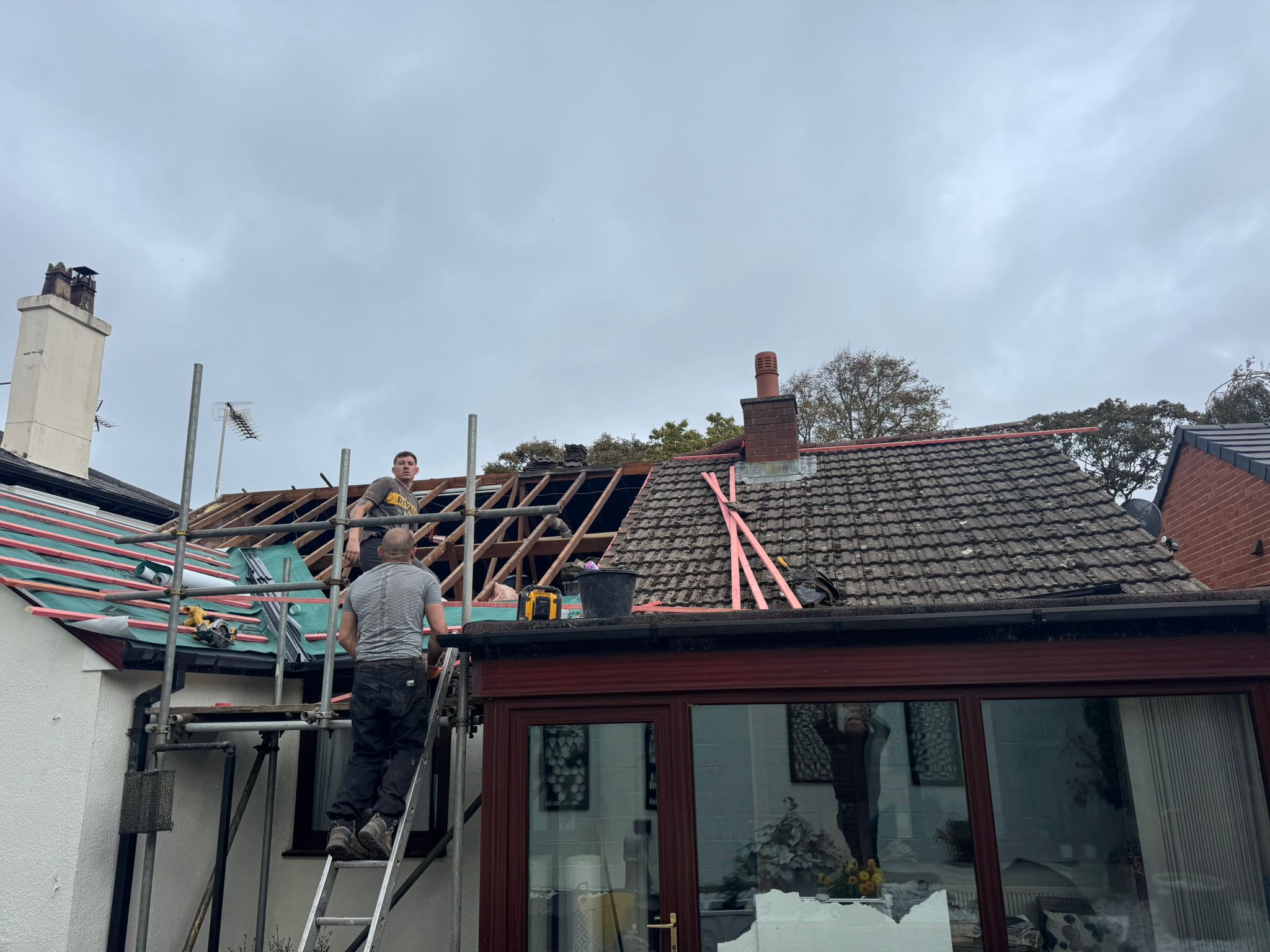 Roof repair detail on a residential property